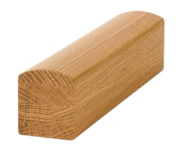 Ungrooved White Oak Contemporary Handrail For Bracket Glass